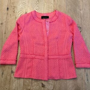 Lafayette 148 Pink‎ Snap Front Blazer Textured Pink SZ 10
